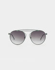 The For Art's Sake® T-shirt - Sunglasses feature aviator-style frames with dark gradient nylon lenses and slim stainless steel construction, shown on a plain white background.