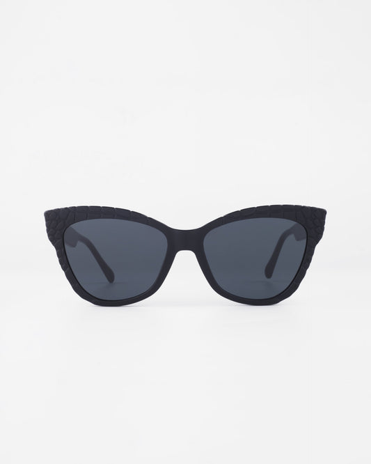 Crocodile Sunglasses, Black. Front Image. 