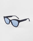 Crocodile Sunglasses, Blue. Side Image.