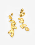 The Forms Earrings by For Art's Sake® are gold-toned dangly earrings featuring abstract, irregular vertical links for a modern, sculptural style.