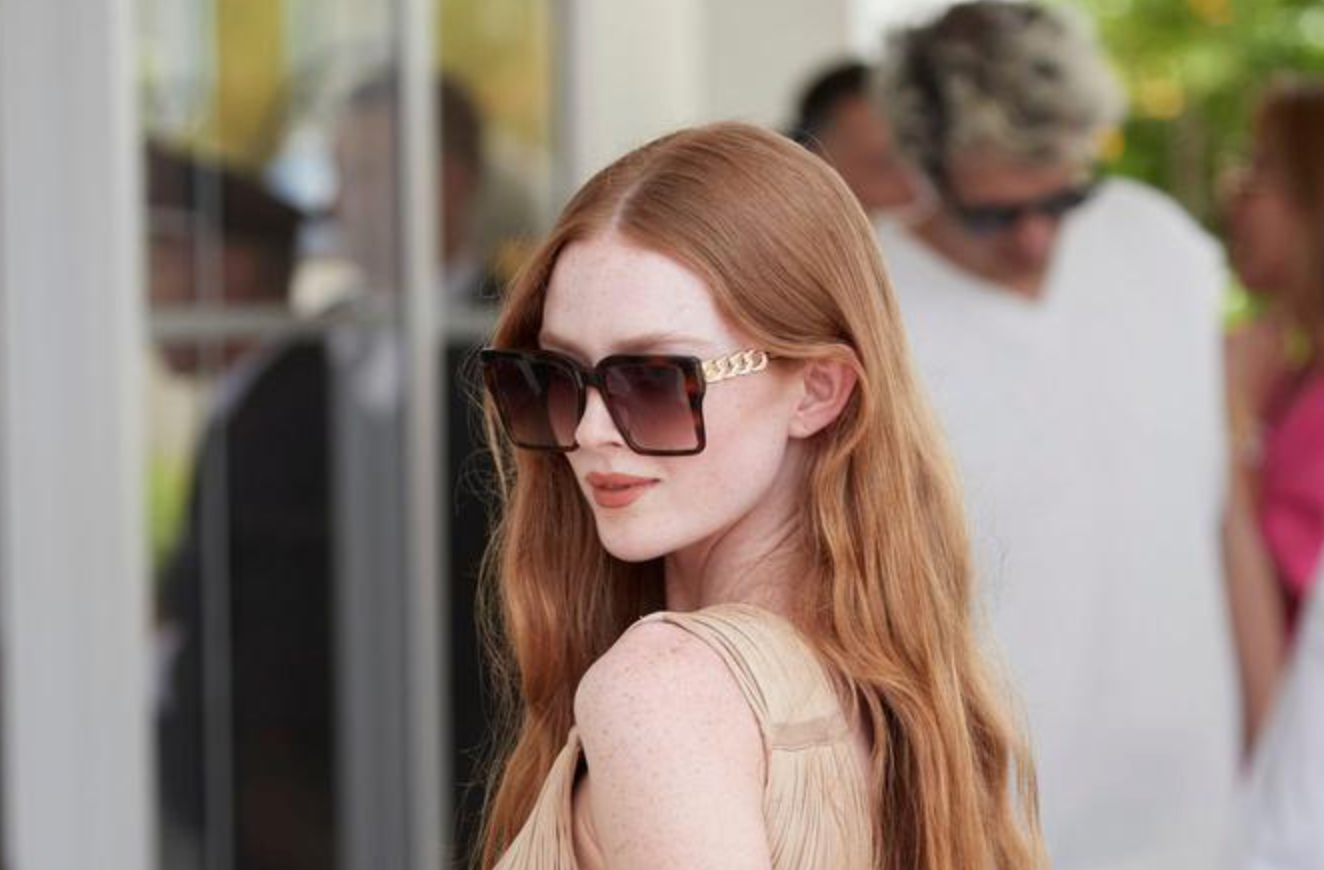 Model Larsen Thompson wearing  designer For Art's Sake Castle sunglasses in Cannes