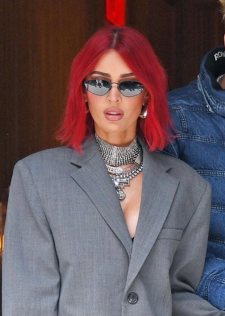 Megan Fox wearing designer For Art’s Sake Ornate black sunglasses in New York, spotted with Machine Gun Kelly MGK.