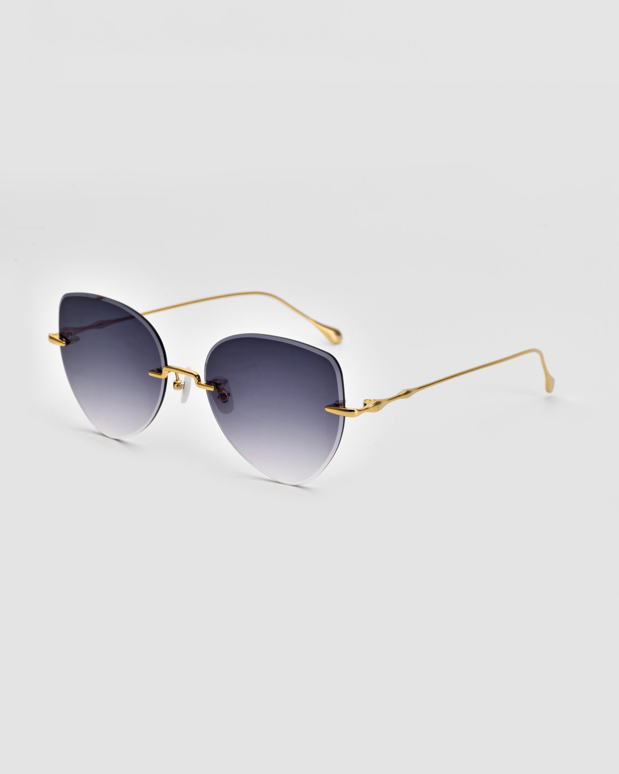 For Art’s Sake Bazaar Sunglasses – Gold Wavy Rimless Oversized Gradient Lenses Sky Sunglasses - For Art main image 2