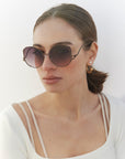 Canvas Sunglasses, Rose on a Model.