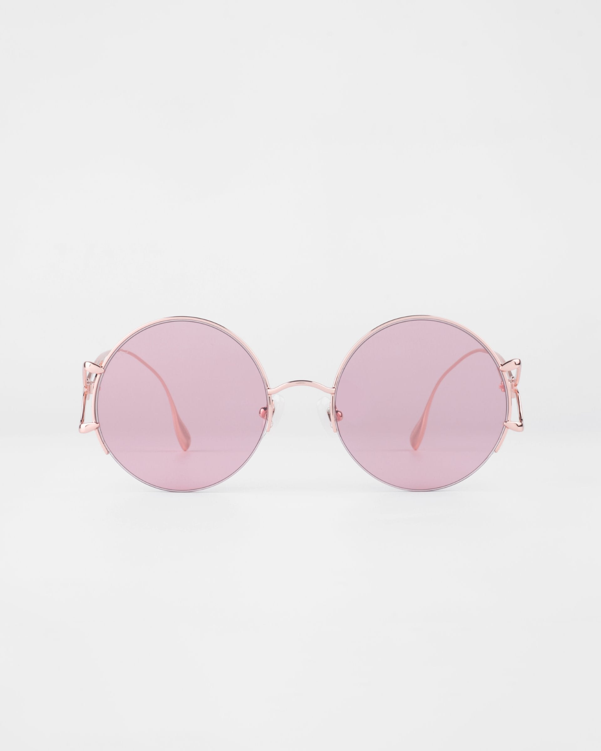 Diptych Sunglasses in Pink. Front View. 