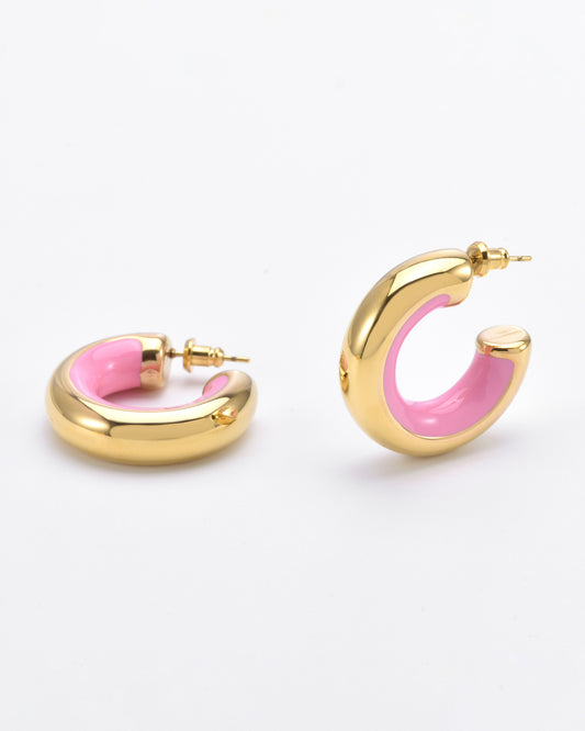 Lotus Earrings Pink