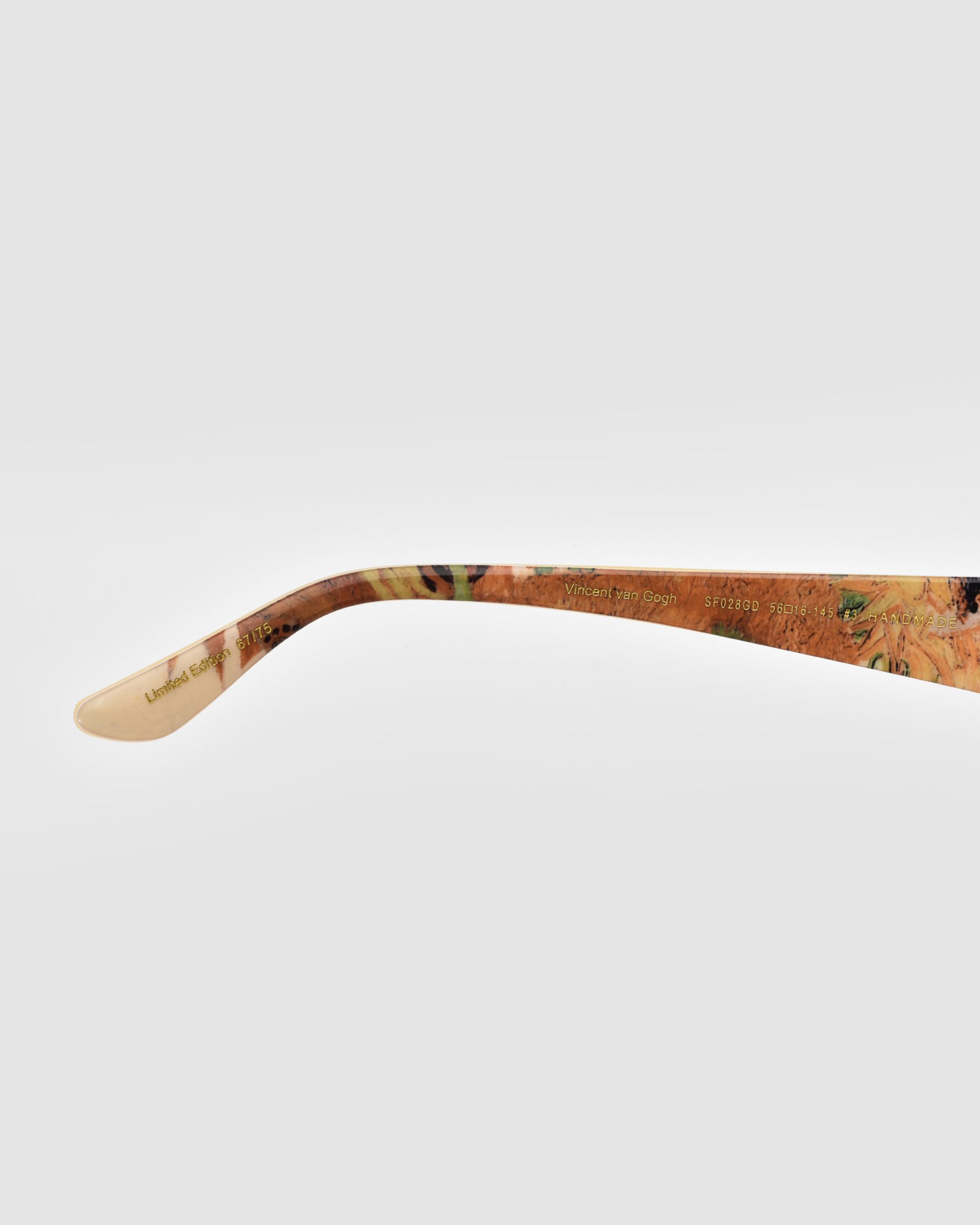 A close-up of the Vincent Van Gogh collectible eyewear by For Art&#39;s Sake®.