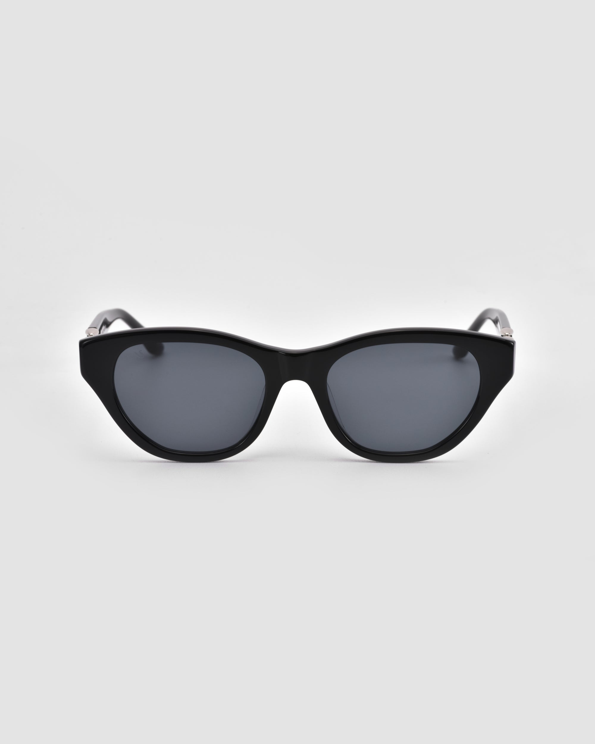 The Cuts cat-eye sunglasses by For Art's Sake® feature black frames, dark tinted lenses, and 3D weaved metal accents, shown on a plain light gray background.