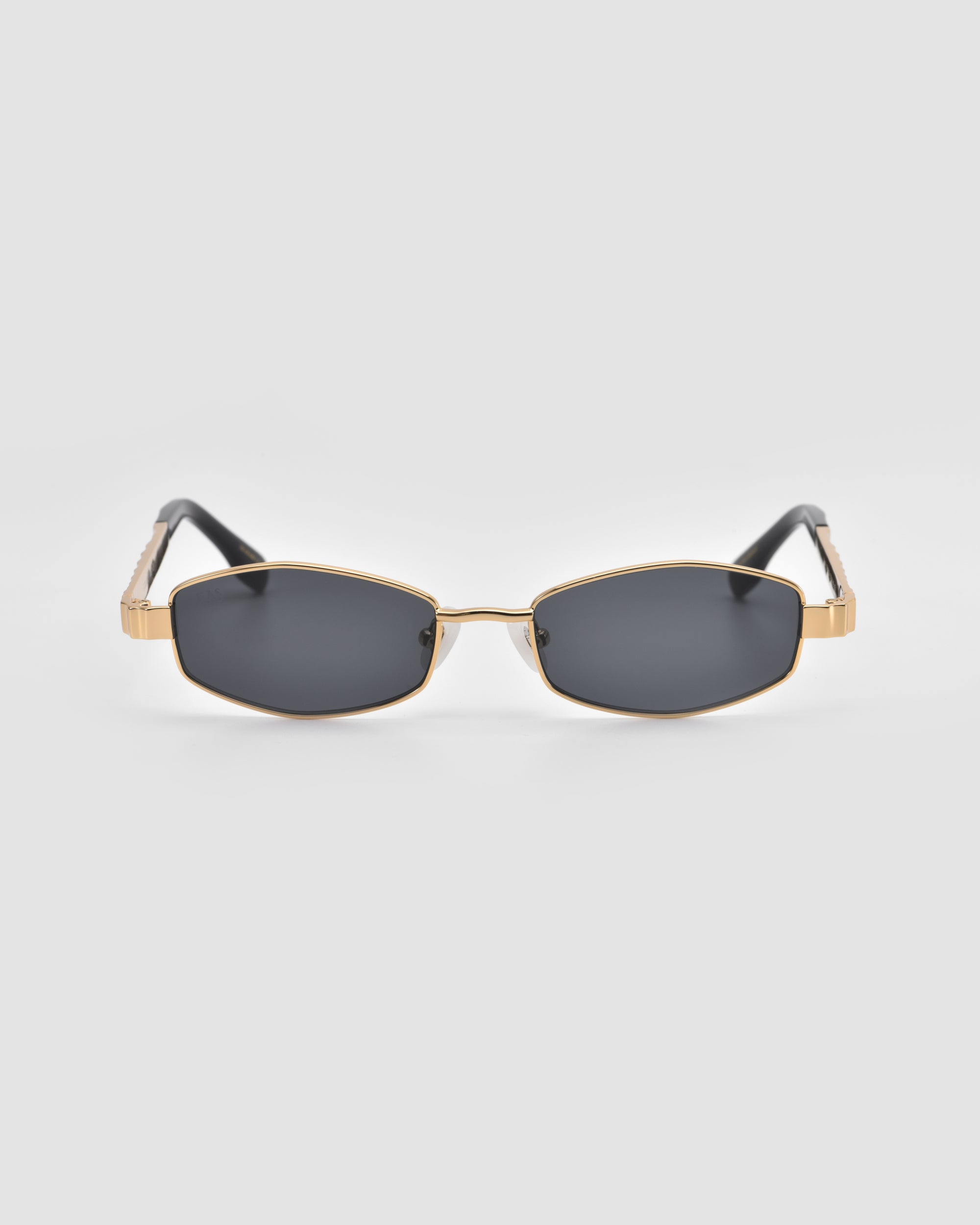 For Art's Sake Mesa I sunglasses, gold sculptural frame, product shot