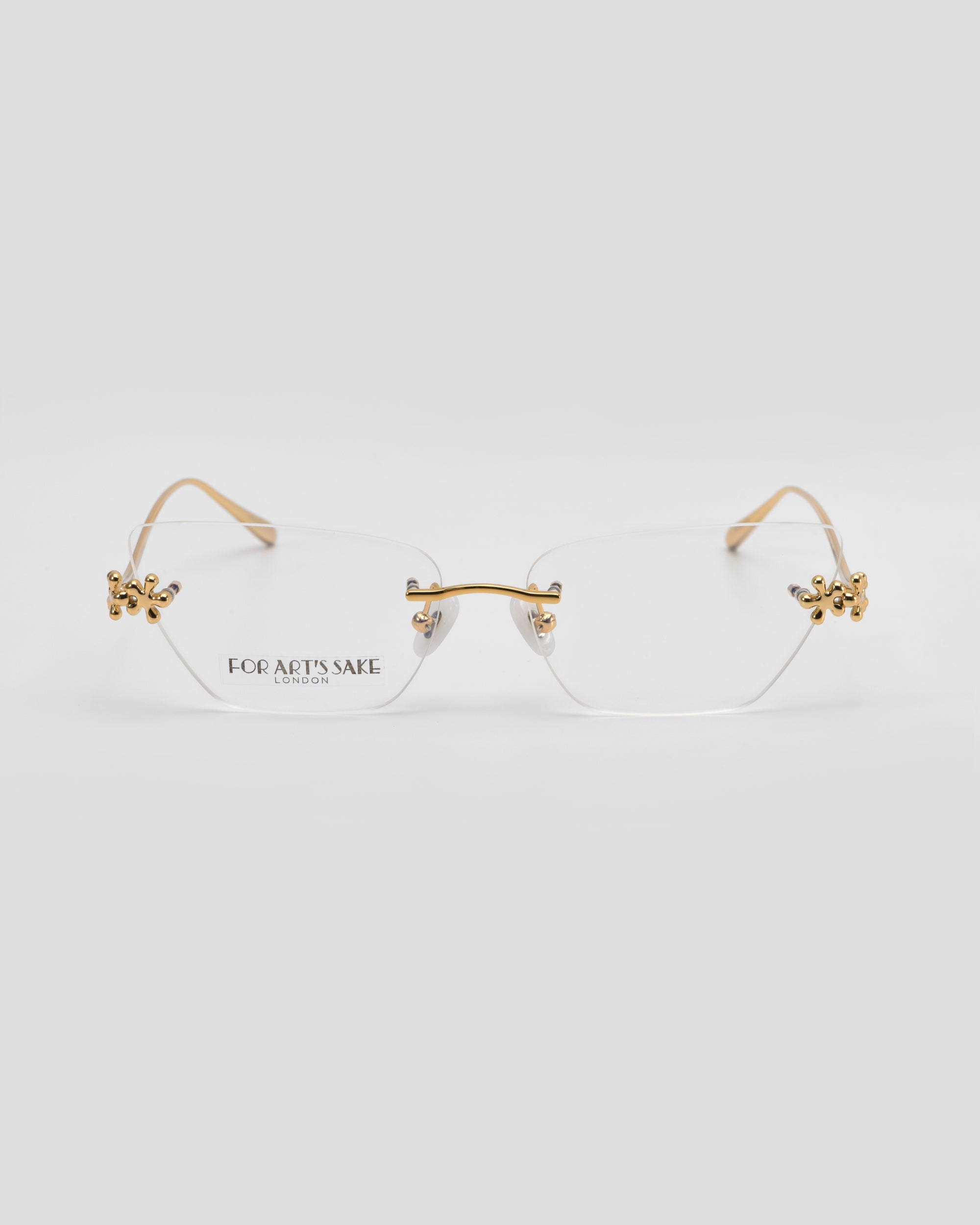 For Art's Sake Ida gold rimless cat-eye optical frames, product shot