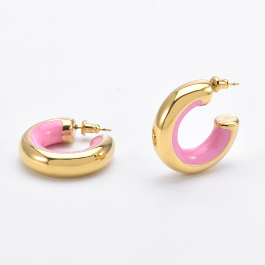 Lotus Earrings Pink