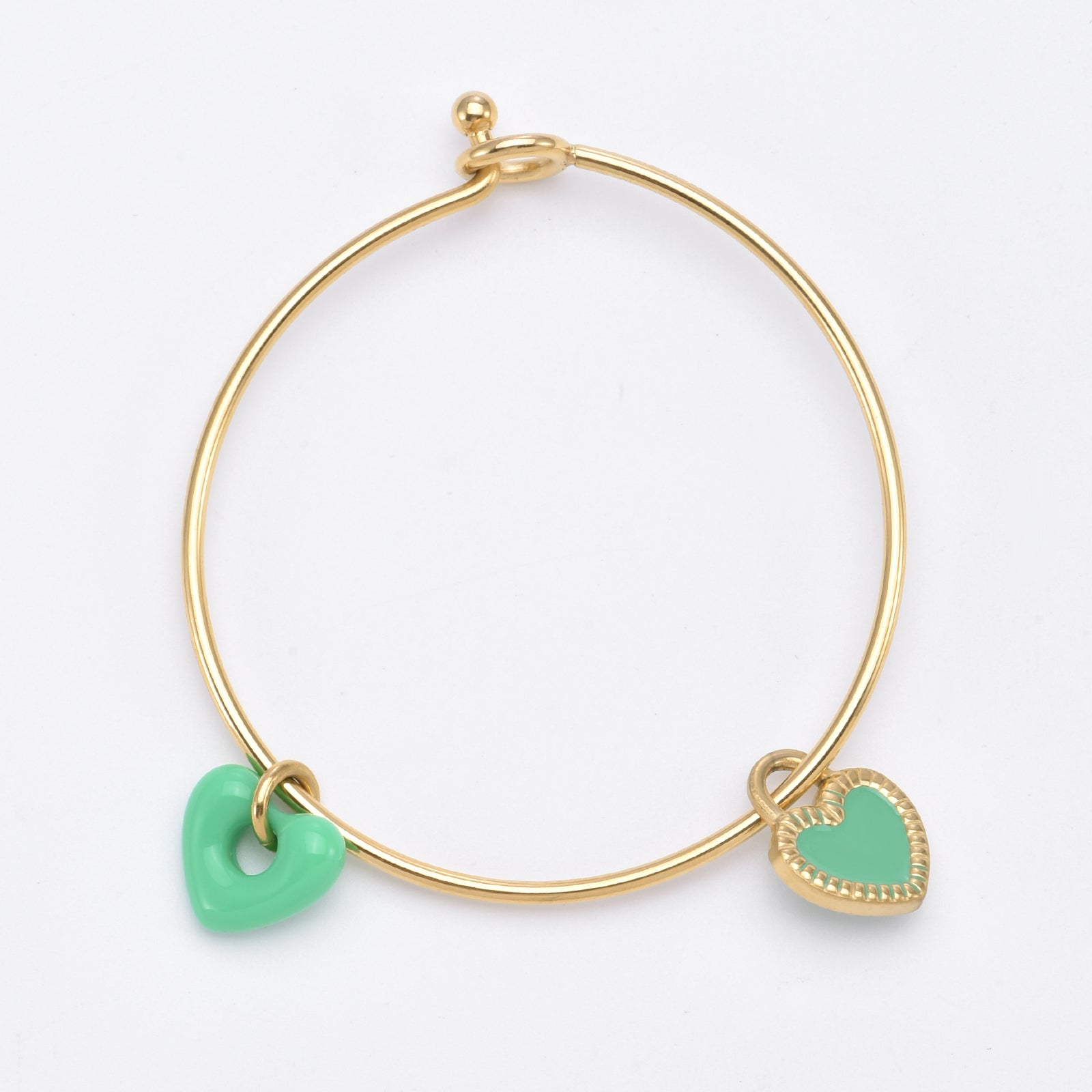 Double Heart Bracelet Gold
