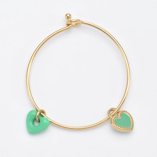 Double Heart Bracelet Gold